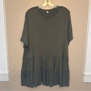 Women's Olive Green Tiered Top Size 3X